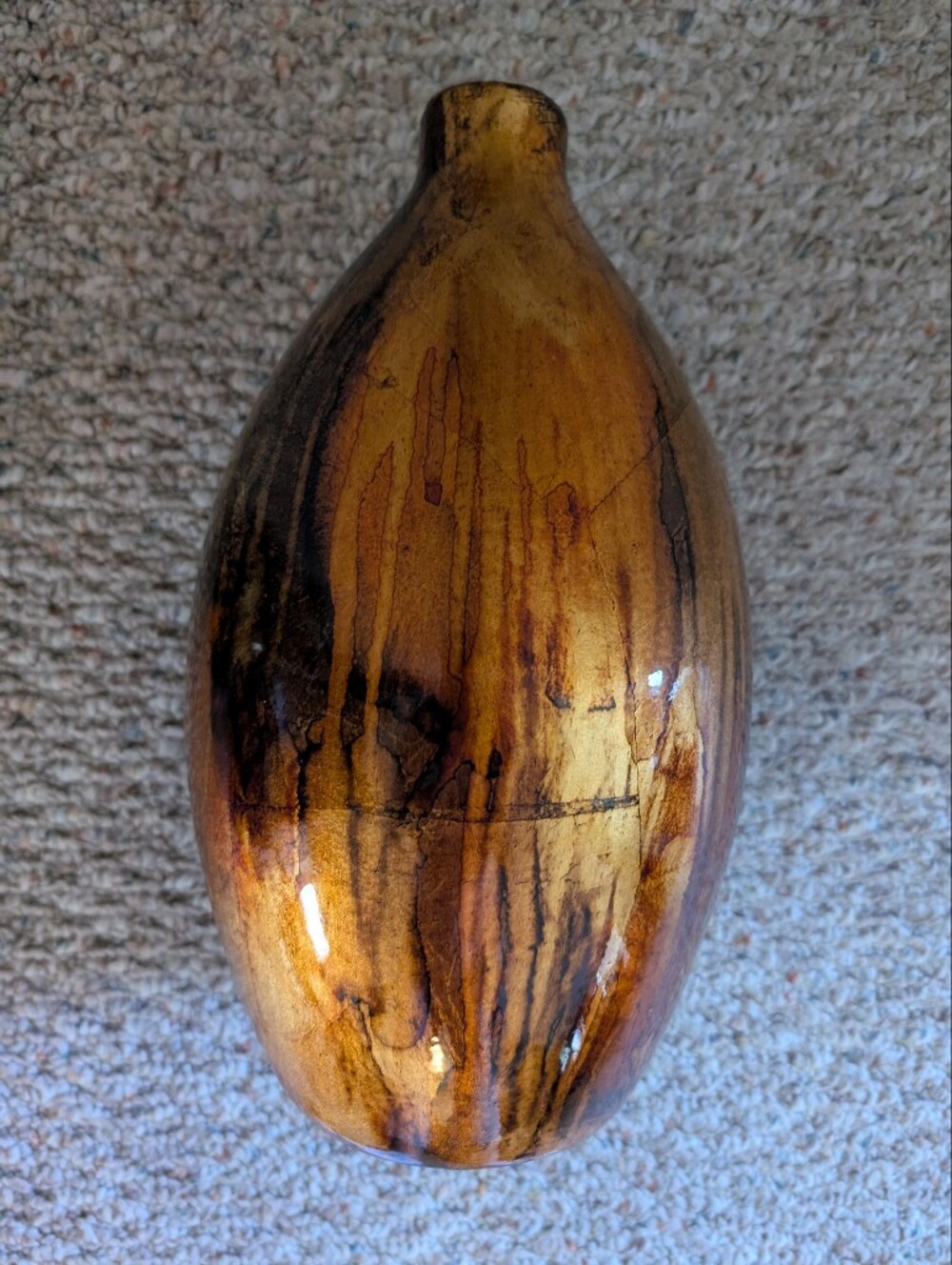Beautiful Autumn Colored Drip Vase Approximately 10 In Tall